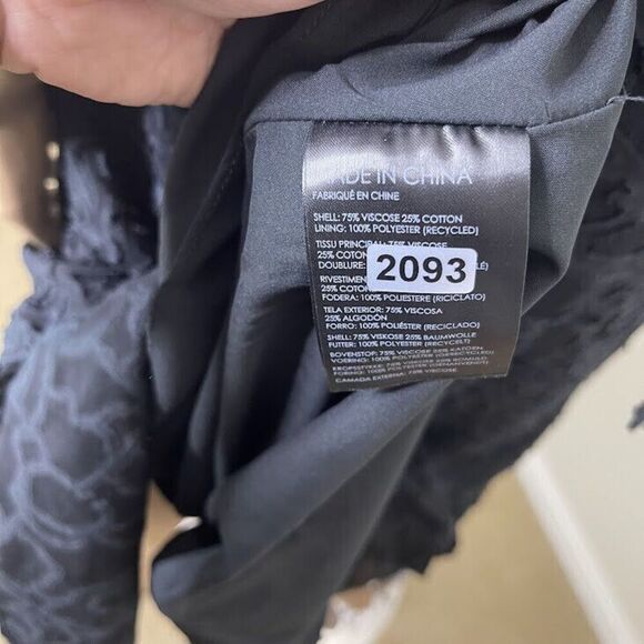 Club Monaco Dress Size 2 Tank Maxi Long Jacquard Woven Black Sleeveless Smocked - Picture 13 of 14